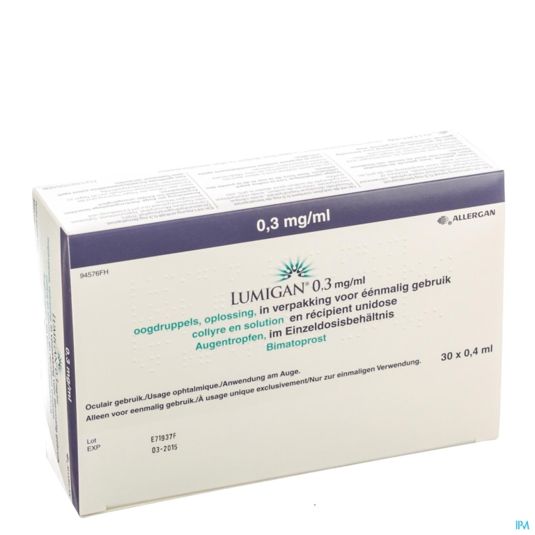 Lumigan Collyre 0,3mg/1ml 30 X 0,4ml Ud