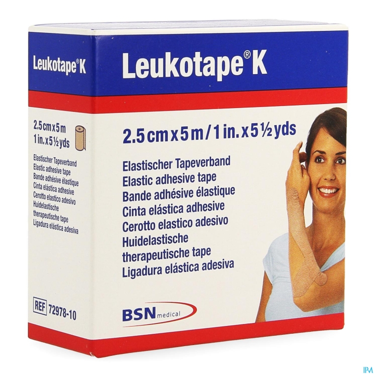 Leukotape K Kleefwindel Elast Huid 2,5cmx5m 1