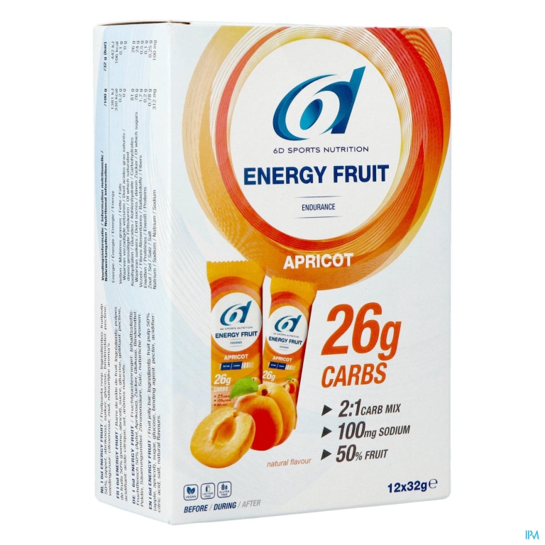 6d Energy Fruit Apricot 12x32g