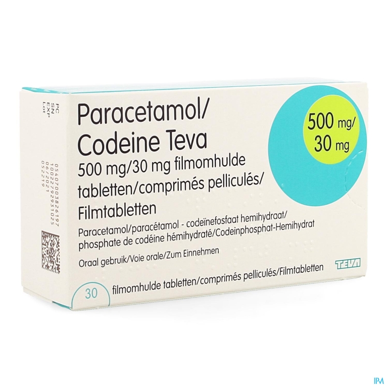 Paracetamol Codeine Teva 500mg/30mg Film.tabl 30