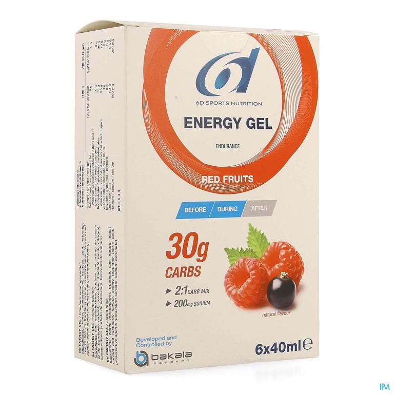 6d Sixd Energy Gel Red Fruits 6x40ml