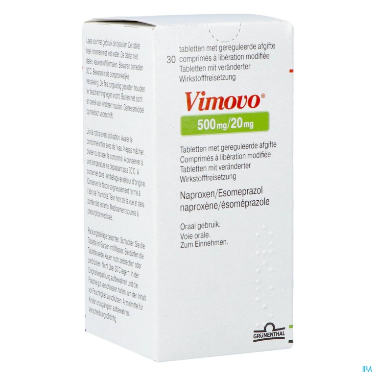 Vimovo 500mg/20mg Gereguleerde Afgifte Tabl 30