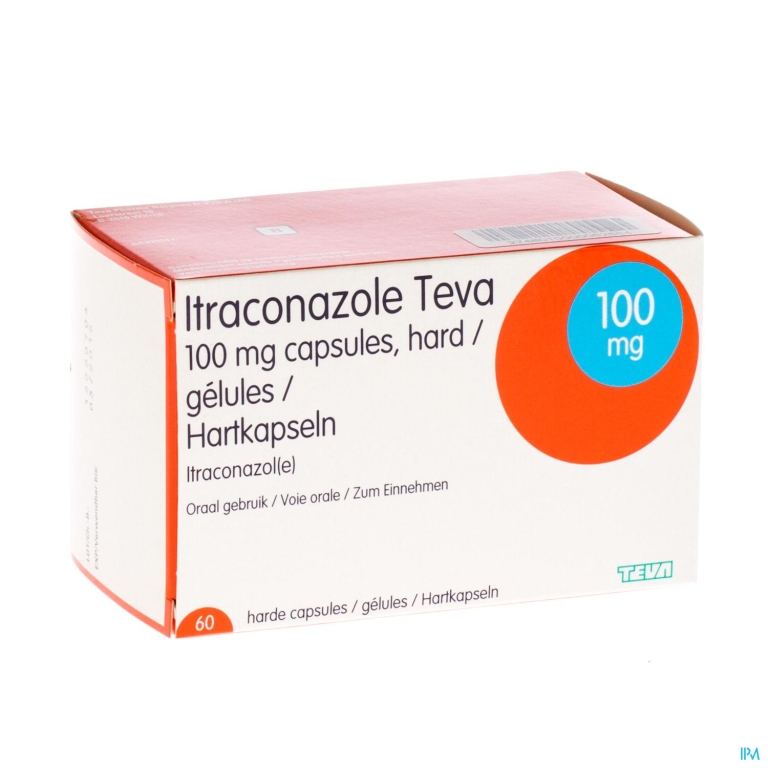 Itraconazole Teva 100mg Caps Harde 60