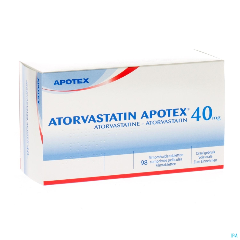 Atorvastatin Apotex 40mg Filmomh Tabl 98 X 40mg