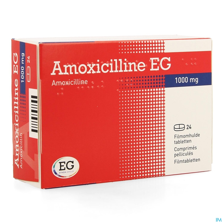 Amoxicilline EG 1000Mg Filmomh Tabl 24 X 1000 Mg