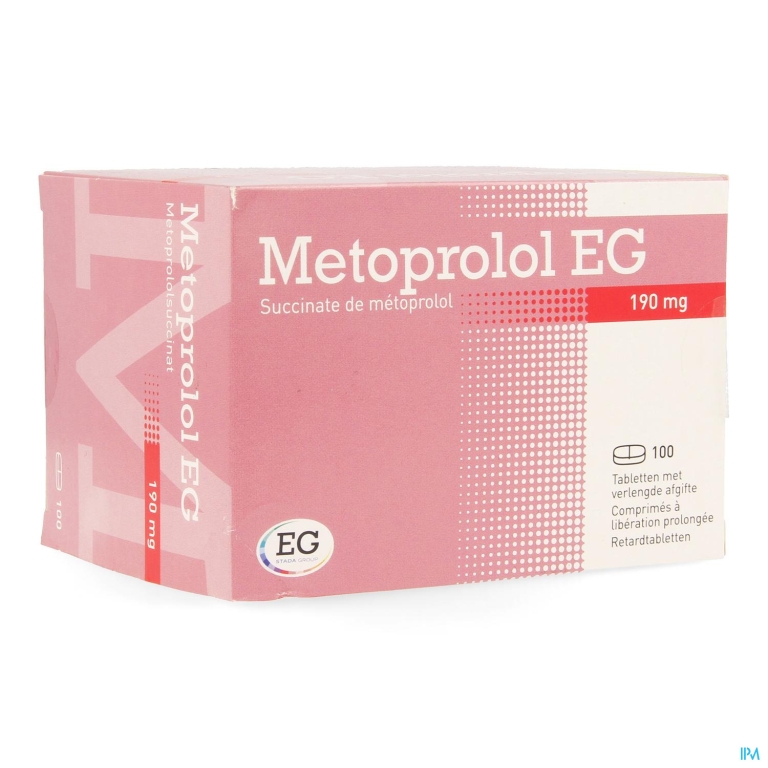 Metoprolol EG 190Mg Verlengde Afgifte Tabl 100