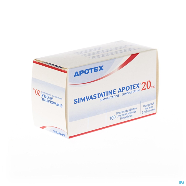 Simvastatine Apotex 20mg Filmomh Tabl 100 X 20mg