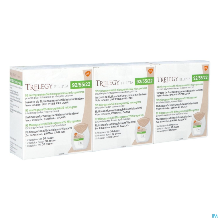 Trelegy Ellipta 92mcg/55mcg/22mcg Pdr Inhal 90dos.