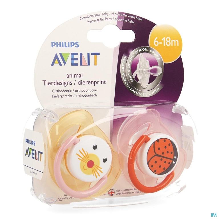 Philips Avent Fopsp Diertjes Silicoon Dubbel 6-18m 2 SCF182/24