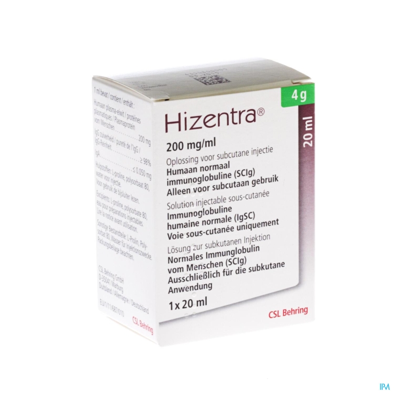 Hizentra 200mg/ml Sol Inj 4g/20ml