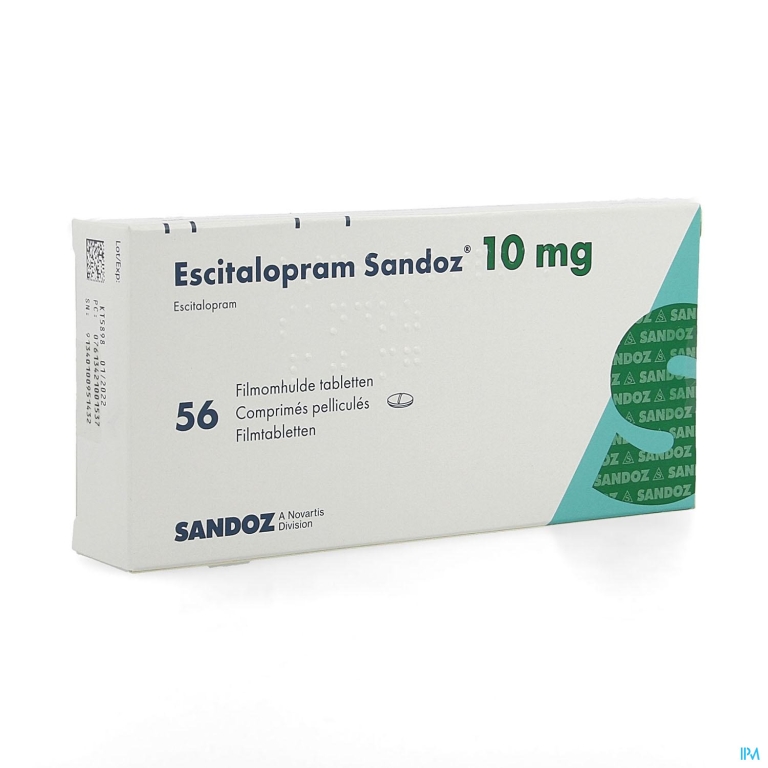 Escitalopram Sandoz 10mg Filmomh Tabl 56 X 10mg