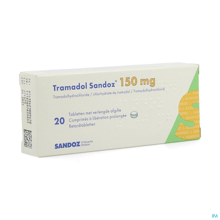 Tramadol 150 Sandoz Tabl Verl Afgifte 20 X 150mg