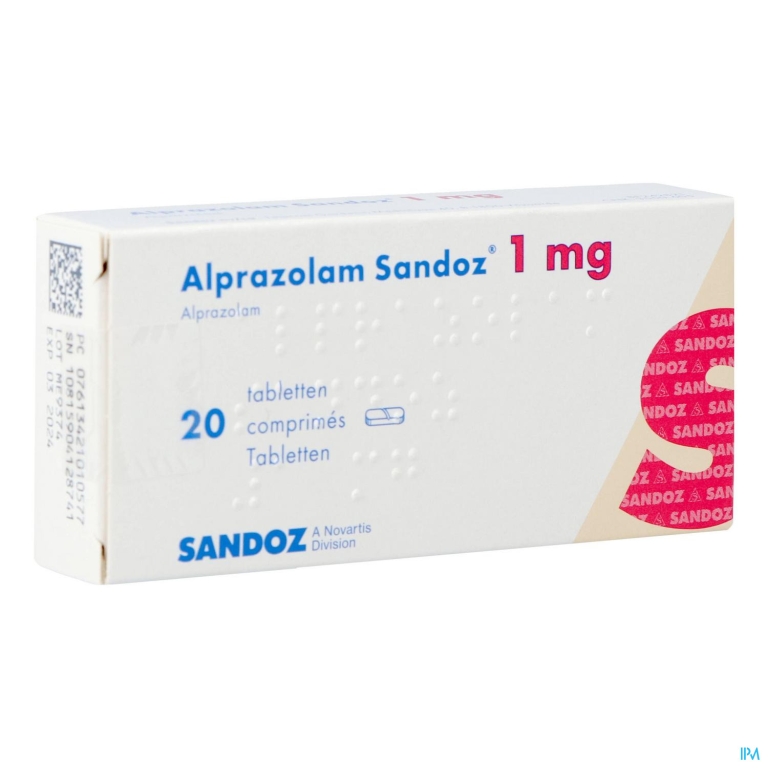 Alprazolam Sandoz 1,00mg Comp 20 X 1,00mg