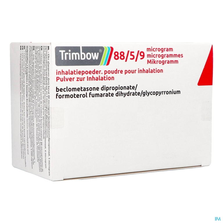 Trimbow 88/5 /9mcg Inhalatiepoeder Fl 3 (360d)