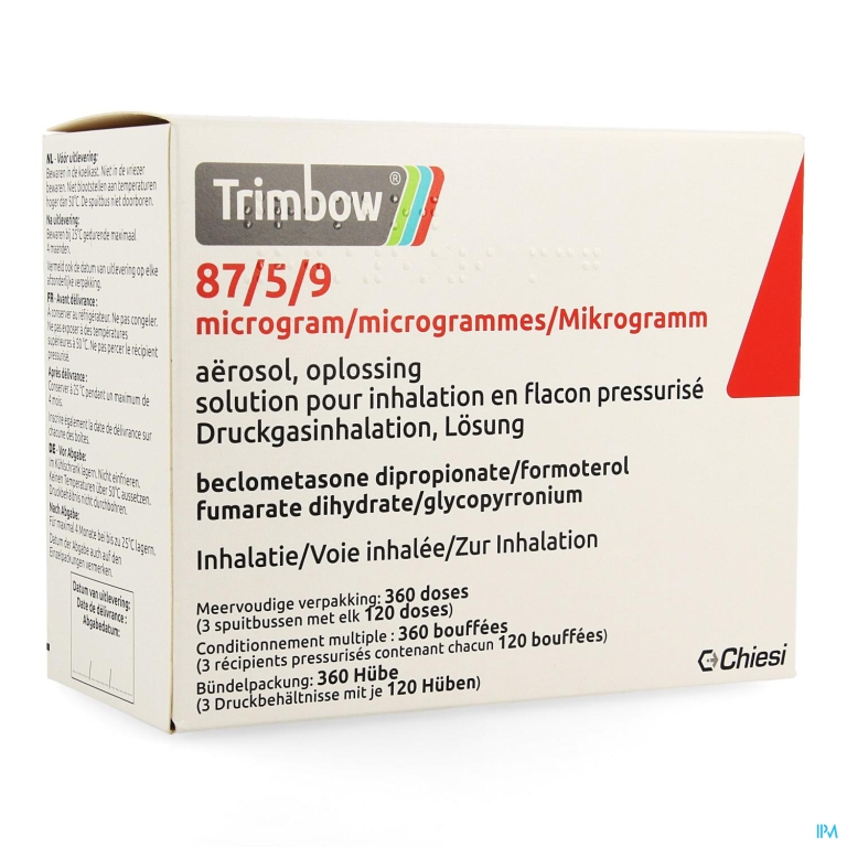 Trimbow 87/5 /9mcg Aerosol Opl Inhal. Fl 3 (360d)