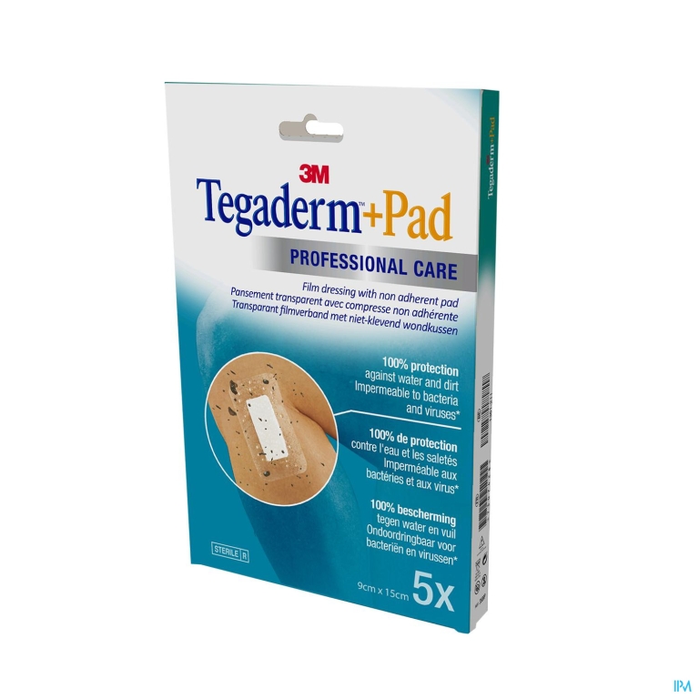 Tegaderm + Pad 3m Transp Steril 9cmx15cm 5 3589p