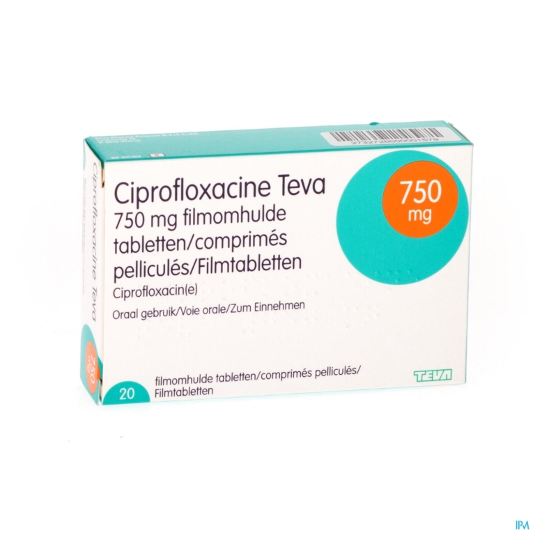 Ciprofloxacine Teva Comp 20 X 750mg