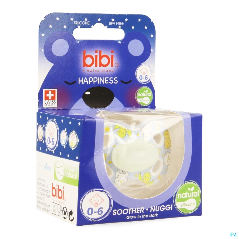 Bibi Fopspeen Hp Natural 4 Friends Glow Dark 0-6m