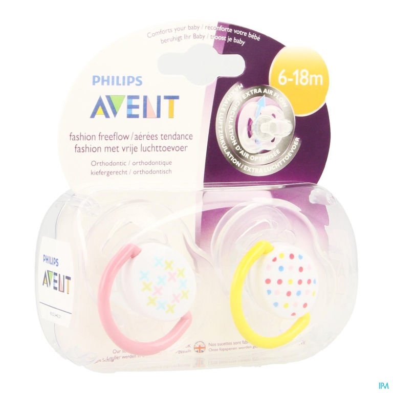 Avent Fopspeen Free Flow Tendens Sil Dub. 6-18m 2