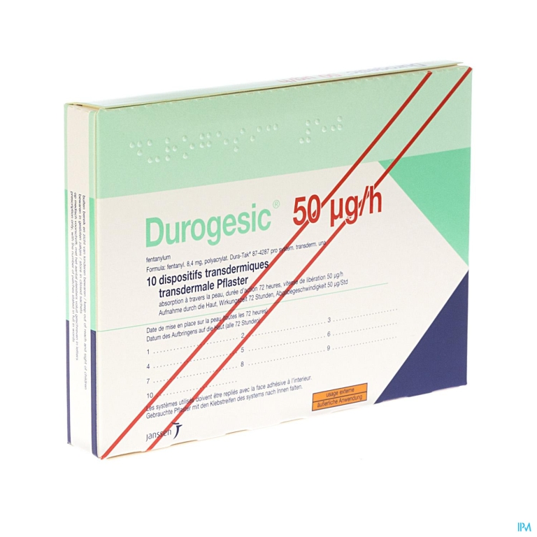 Durogesic Pl Emp 10x 50mcg/heure/uur