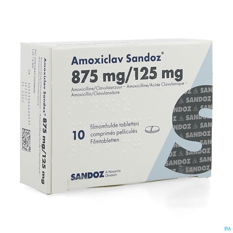 Amoxiclav Sandoz 875mg Comp 10 X 875mg