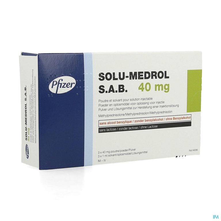 Solu-medrol Sab 40mg Pdr + Solv Opl Inj Fl 3x40mg