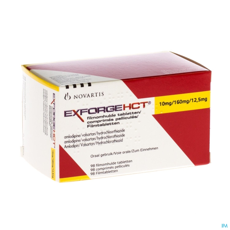 Exforge Hct 10mg/160mg/12,5mg Comp Omhulde 98