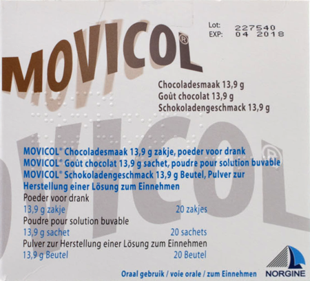 Movicol Impexeco Chocolade Pdr Zakje 20×13,9g Pip