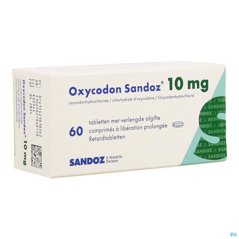 Oxycodon 10mg Sandoz Verlengde Afgifte 60