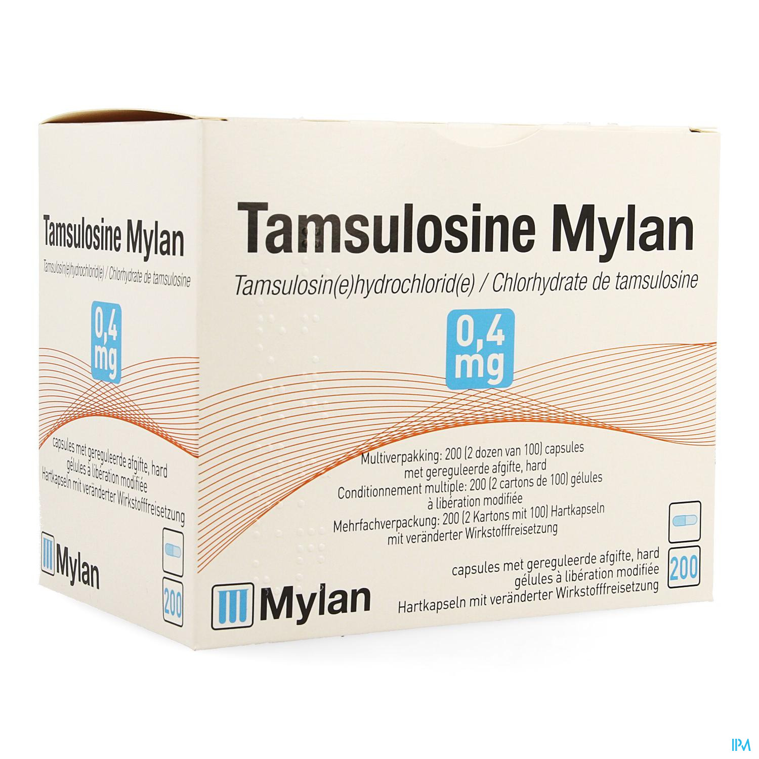 Tamsulosine Mylan 0,4mg Verl.afg. Caps 200 Blist.