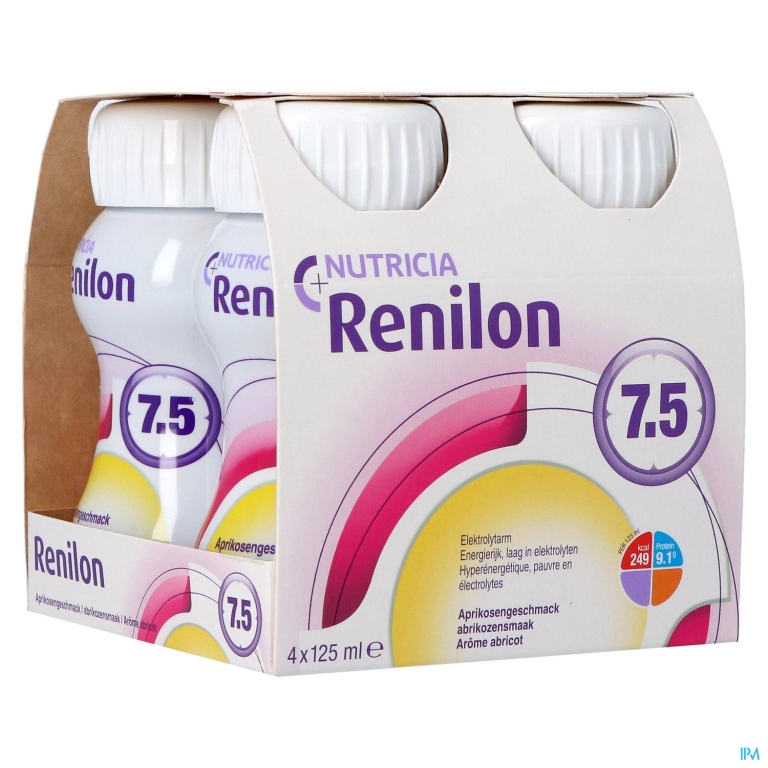 Renilon 7.5 Abrikoos Flessen 4x125ml