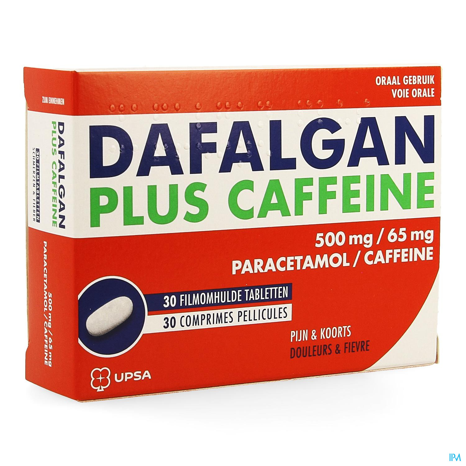 Dafalgan Plus Caffeine 500mg/65mg Filmomh Tabl 30