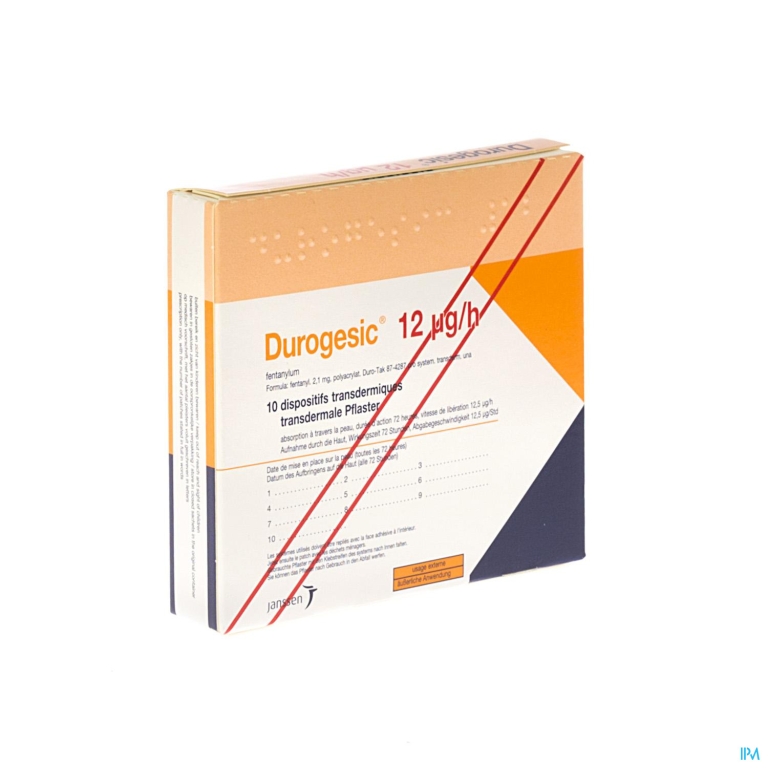 Durogesic Pl Emp 10x 12mcg/heure/uur