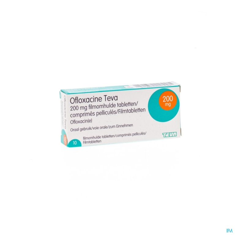 Ofloxacine Teva Comp Enrob. 10 X 200mg