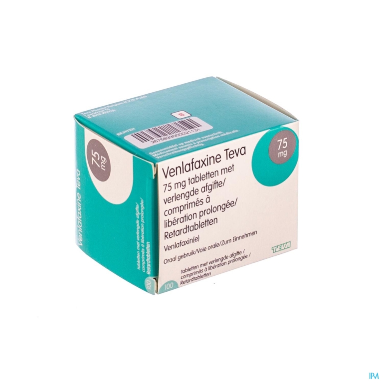 Venlafaxine Teva Comp Verlengde Afgifte 100x 75mg