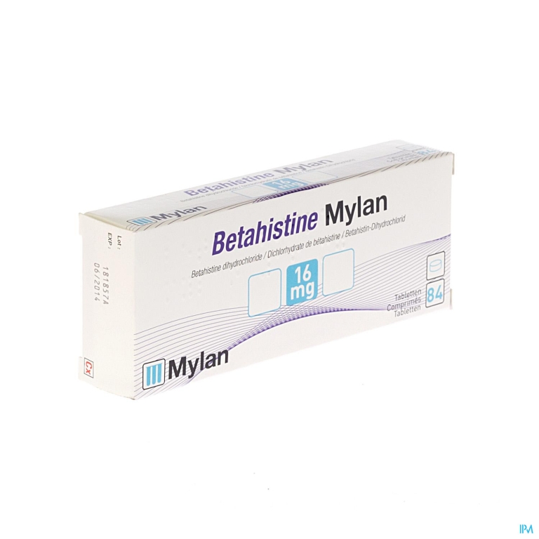 Betahistine Mylan 16mg Comp 84 X 16mg