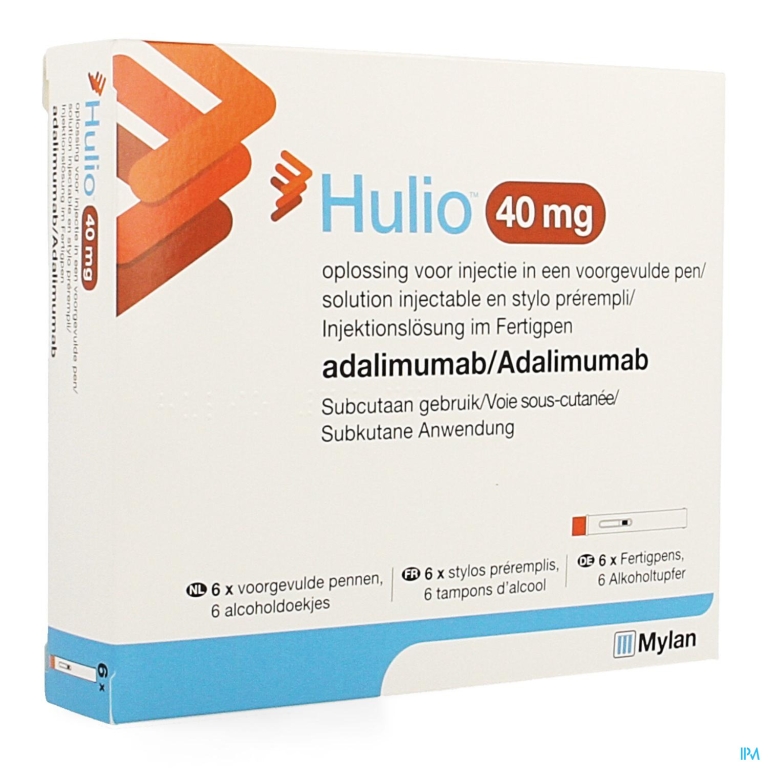 Hulio 40mg Opl Inj 50mg/ml Voorgev.pen 6 X 0,8ml