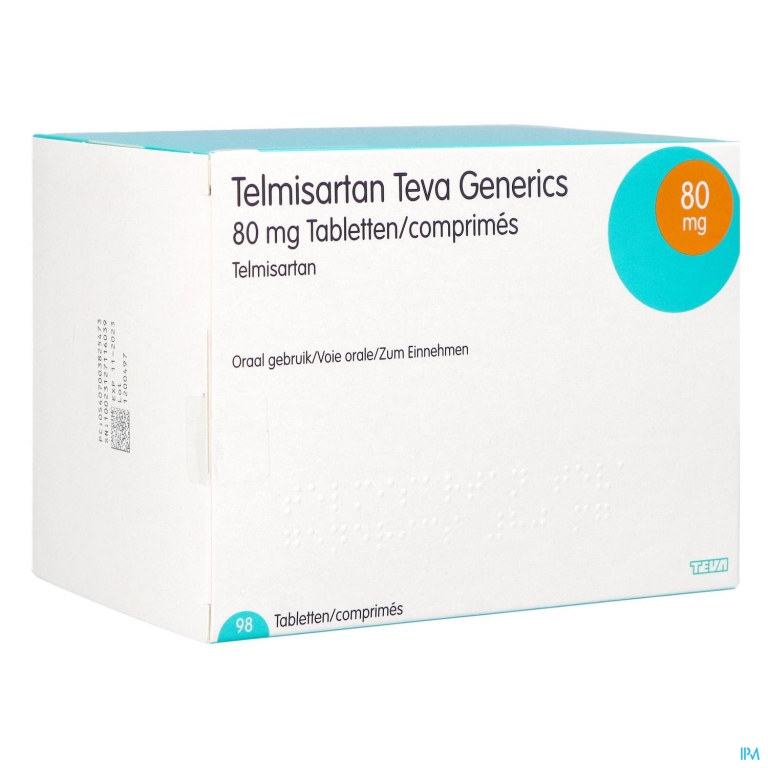 Telmisartan 80mg Teva Tabl 98