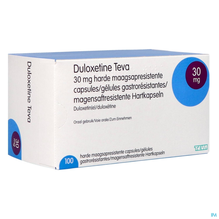 Duloxetine Teva 30mg Maagsapresist. Harde Caps 100