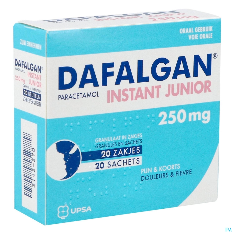 Dafalgan Instant Junior Gran Zakjes 20 X 250mg