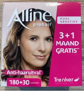 Alline Prohair Tabl 180 + 1 Maand Gratis Alline Prohair promoverpakking 3+1 maand gratis